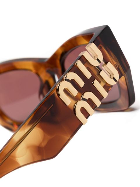Miu Miu Eyewear Miu Glimpse rectangle-frame sunglasses - Brown