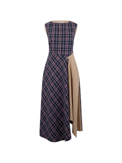 Barbour checked-pattern asymmetrical dress - Blue - zdjęcie produktu nr 1