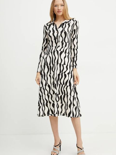 Morgan sukienka RVAGUE kolor czarny midi rozkloszowana RVAGUE - zdjęcie produktu nr 1