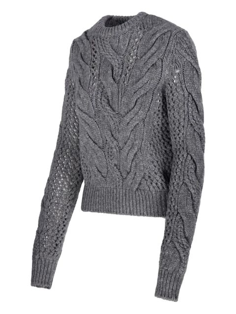 Sportmax cable-knit eyelet-detail sweater - Grey - zdjęcie produktu nr 2