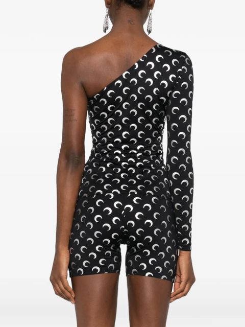 Marine Serre moon-printed asymmetric top - Black