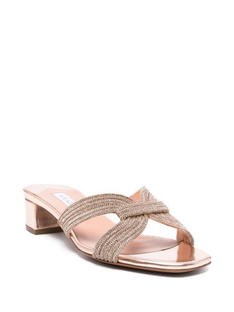 Aquazzura 40mm embellished low-heel sandals - Pink - zdjęcie produktu nr 2