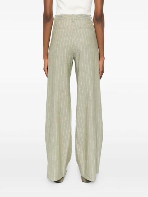 Maje striped straight trousers - Green