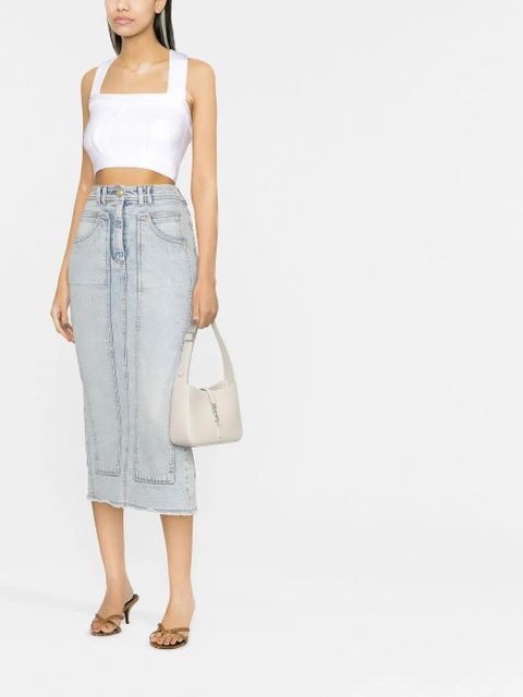 Balmain cropped geometric-panelled top - White - zdjęcie produktu nr 2