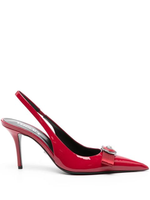 Versace 85mm Gianni-ribbon slingback pumps - Red - zdjęcie produktu nr 1