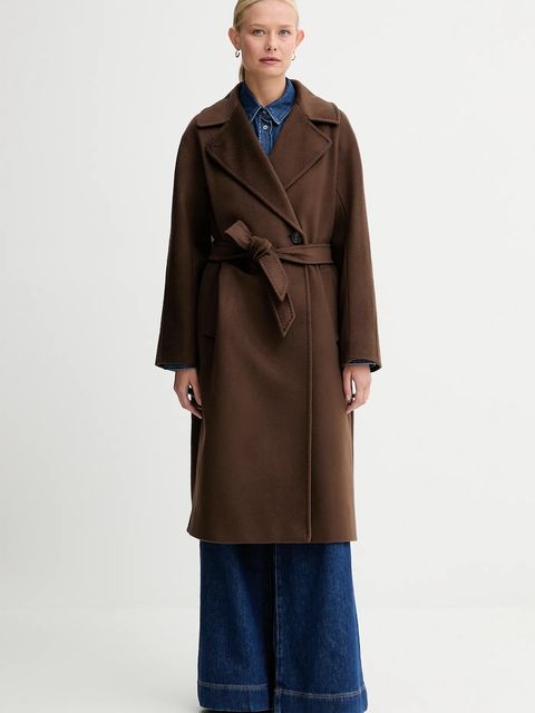 Weekend Max Mara koszula jeansowa OBBIA damska kolor granatowy regular z kołnierzykiem klasycznym 2525116052600 - zdjęcie produktu nr 2