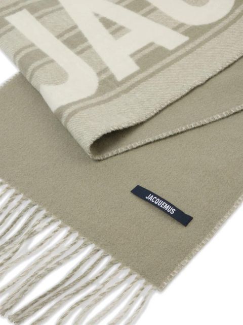Jacquemus striped logo scarf - Neutrals