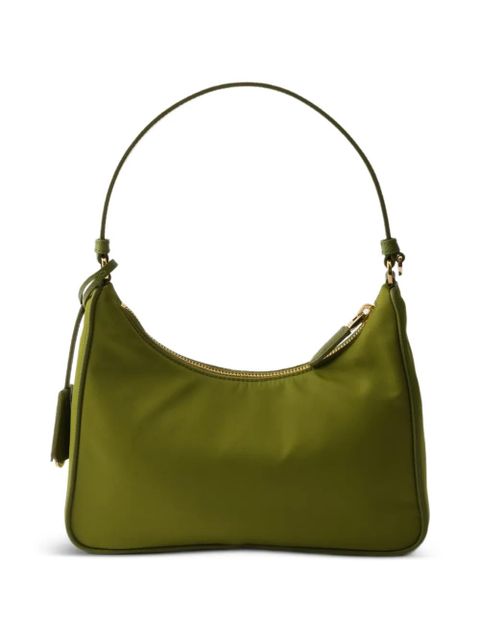 Prada mini Re-Edition 2005 triangle-logo tote bag - Green