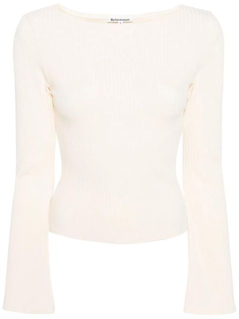 Reformation Miller ribbed top - Neutrals - zdjęcie produktu nr 1