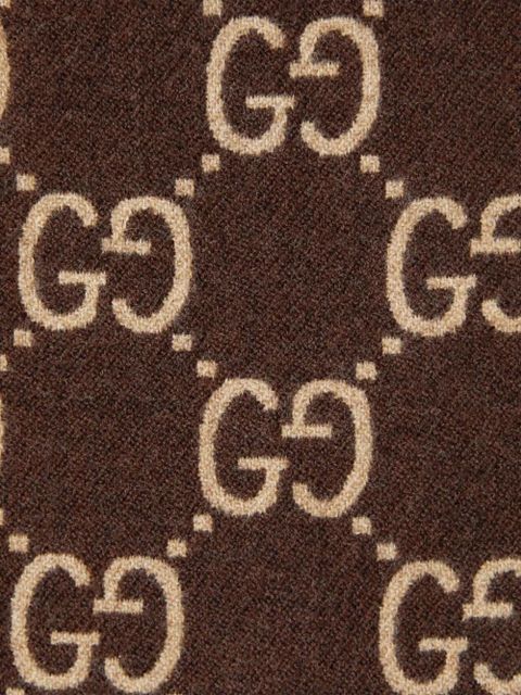 Gucci GG pattern fringed poncho - Brown - zdjęcie produktu nr 2