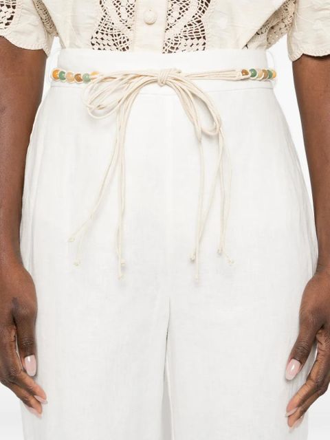 ZIMMERMANN Wanderlust beaded embroidered trousers - White