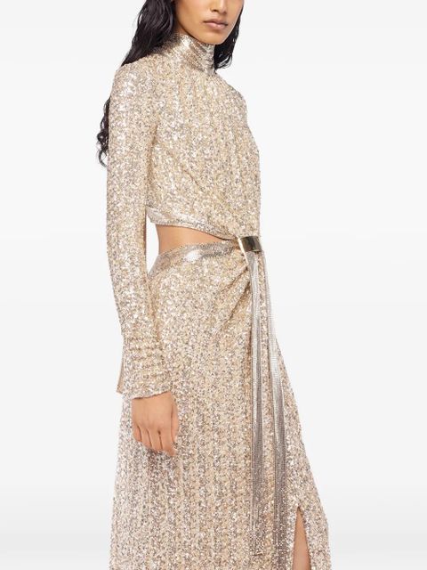 Rabanne sequin-embellished cut-out dress - Gold