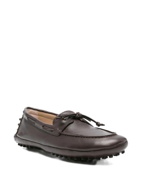 Le Monde Beryl leather boat shoes - Brown