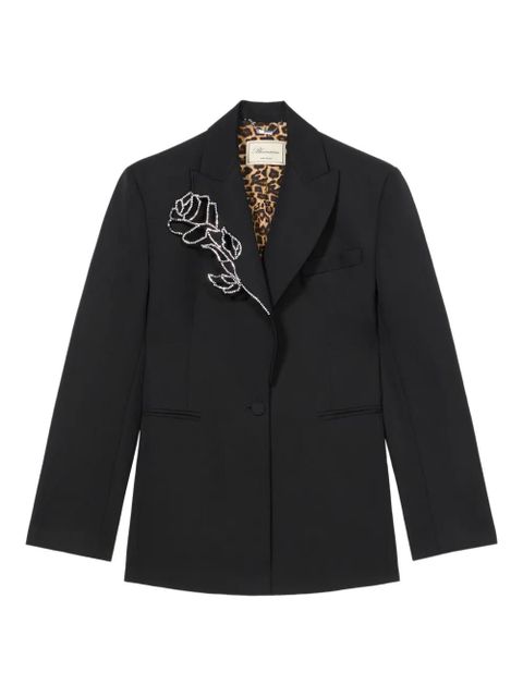 Blumarine embroidered-rose blazer - Black - zdjęcie produktu nr 1