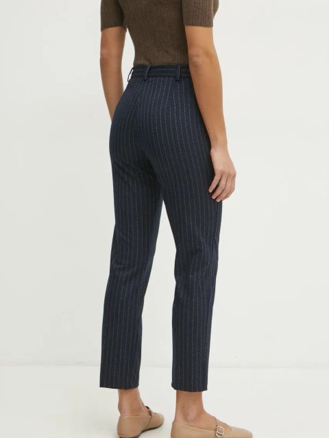 MAX&Co. spodnie damskie kolor granatowy fason cygaretki medium waist 2516131042200