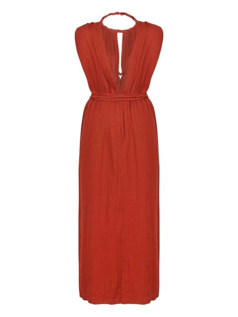 ISABEL MARANT Joya open-back braided-detail dress - Red - zdjęcie produktu nr 1