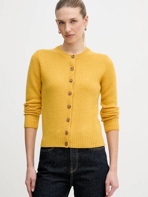 United Colors of Benetton kardigan wełniany kolor żółty 103ME500L - zdjęcie produktu nr 1