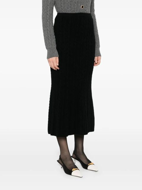 Alessandra Rich cable-knit maxi skirt - Black - zdjęcie produktu nr 2