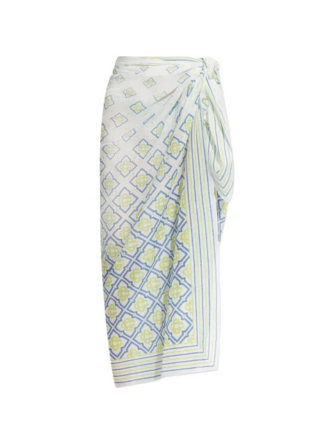 Casablanca monogram-print pareo - White - zdjęcie produktu nr 1