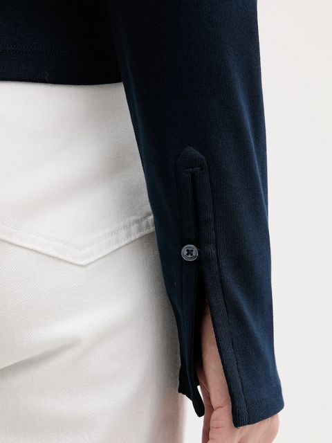 Tommy Hilfiger longsleeve bawełniany kolor granatowy WW0WW47850