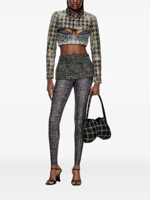 Diesel houndstooth-weave denim shrug - Black - zdjęcie produktu nr 2