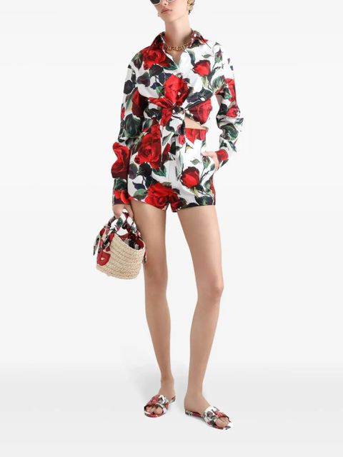 Dolce & Gabbana rose-print shorts - White