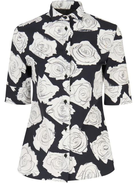 Marni floral-print button-up shirt - Black - zdjęcie produktu nr 1