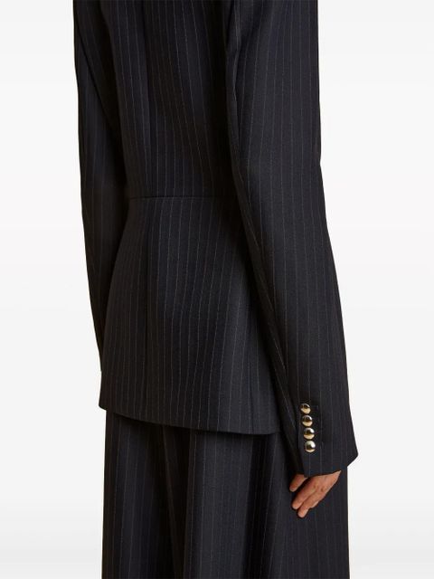 KHAITE The Samuel pinstriped jacket - Blue