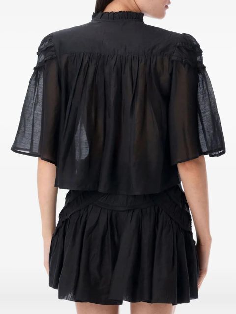 MARANT ÉTOILE Carmen ruffled-frill blouse - Black - zdjęcie produktu nr 2