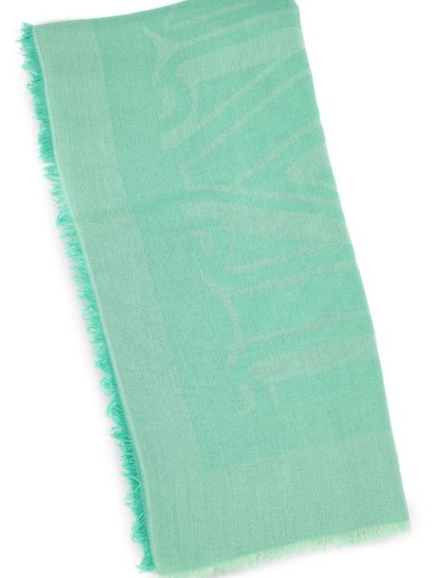 Max Mara jacquard fringed-trim scarf - Green