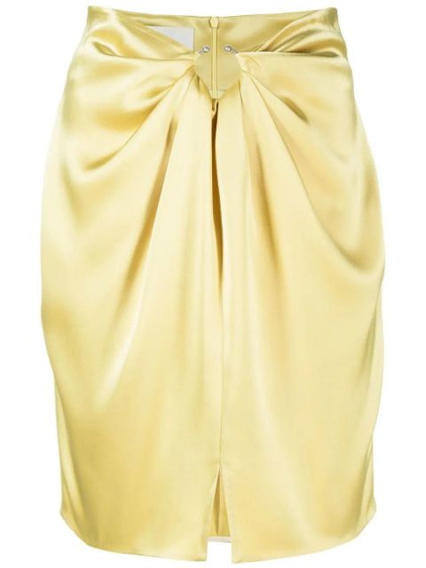 Nanushka draped satin mini skirt - Yellow - zdjęcie produktu nr 1