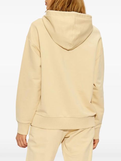 Moncler logo-embroidered cotton hoodie - Neutrals