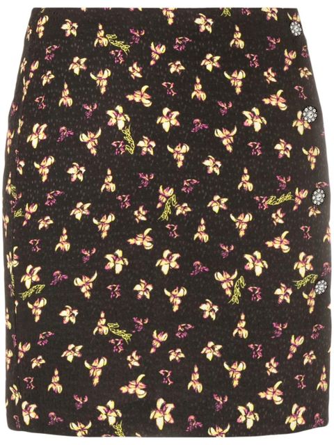 ROTATE BIRGER CHRISTENSEN floral-pattern jacquard miniskirt - Black - zdjęcie produktu nr 1