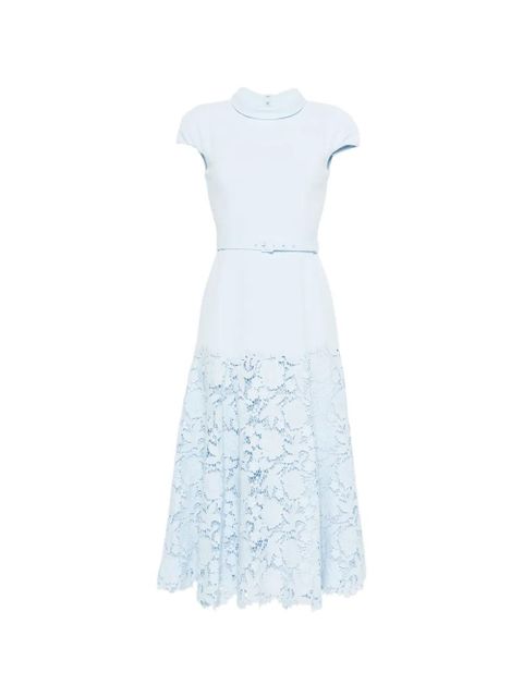 Self-Portrait lace belt midi dress - Blue - zdjęcie produktu nr 1