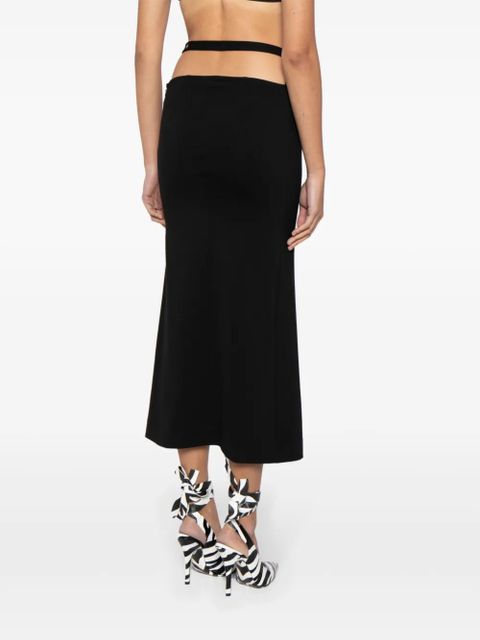 The Attico cut-out midi skirt - Black