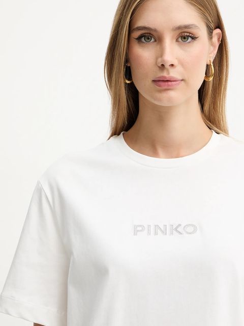 Pinko t-shirt bawełniany damski kolor biały 105526 A2S1