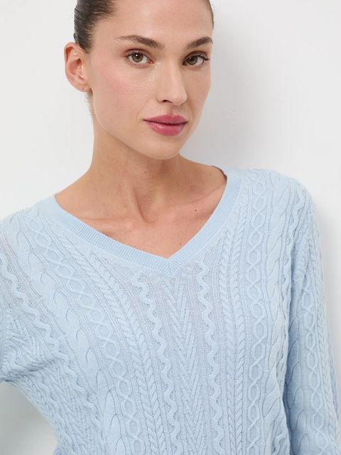 Medicine sweter z wełny merino kolor niebieski