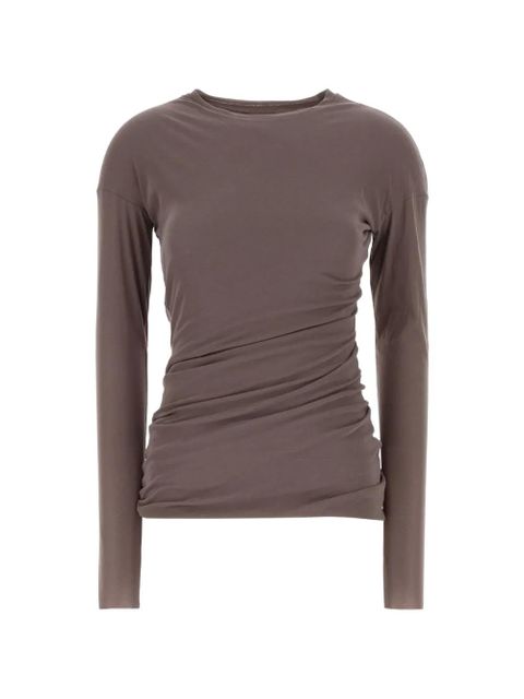 Jil Sander draped cotton top - Brown - zdjęcie produktu nr 1