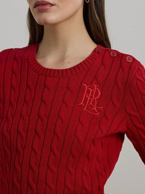 Lauren Ralph Lauren sweter bawełniany kolor czerwony 200932223 - zdjęcie produktu nr 2