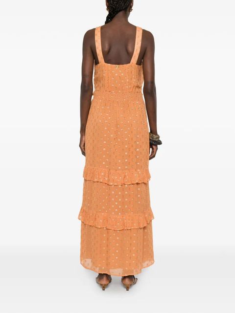 TWINSET ruffled tiered maxi dress - Orange