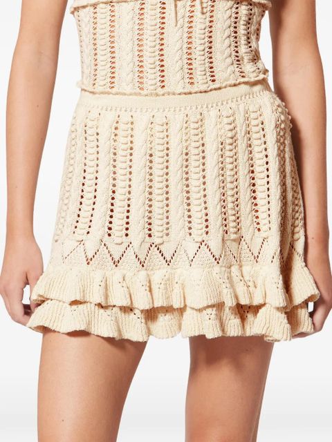 MARANT ÉTOILE Nelle ruffled mini skirt - Neutrals