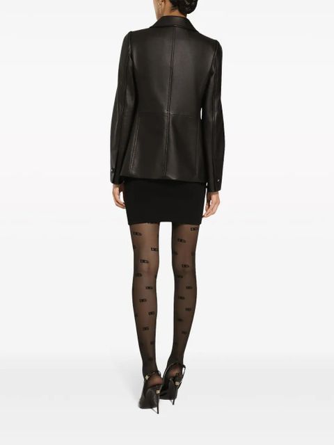 Dolce & Gabbana button-embossed leather jacket - Black