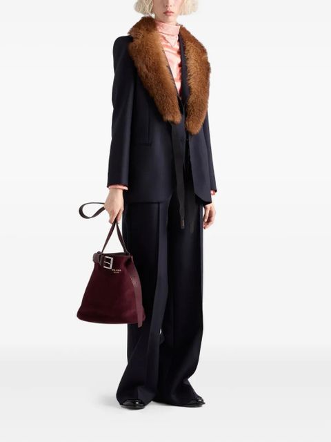 Prada chevron triangle-logo blazer - Blue