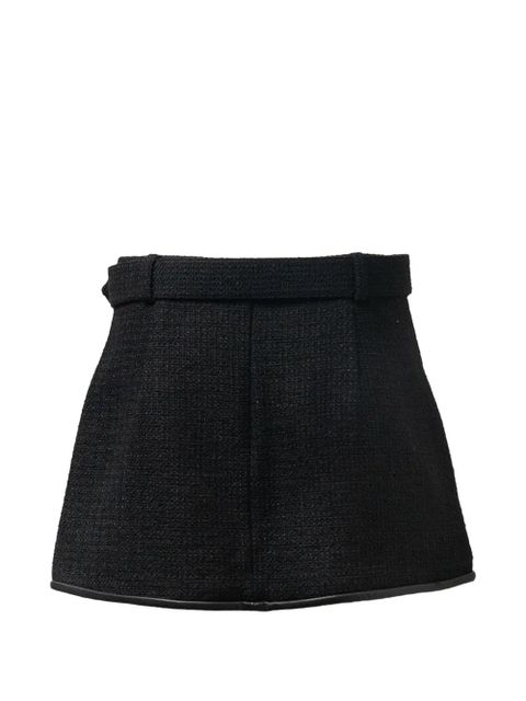 Self-Portrait boucle belted mini skirt - Black - zdjęcie produktu nr 1