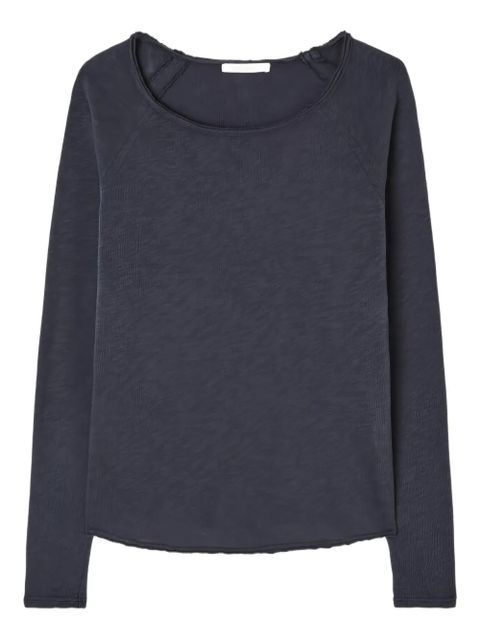 American Vintage raglan-sleeve raw-edge T-shirt - Blue - zdjęcie produktu nr 1