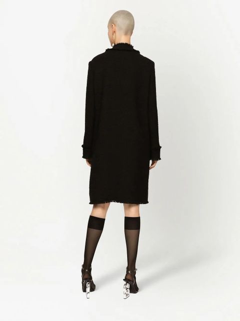 Dolce & Gabbana single-breasted tweed coat - Black