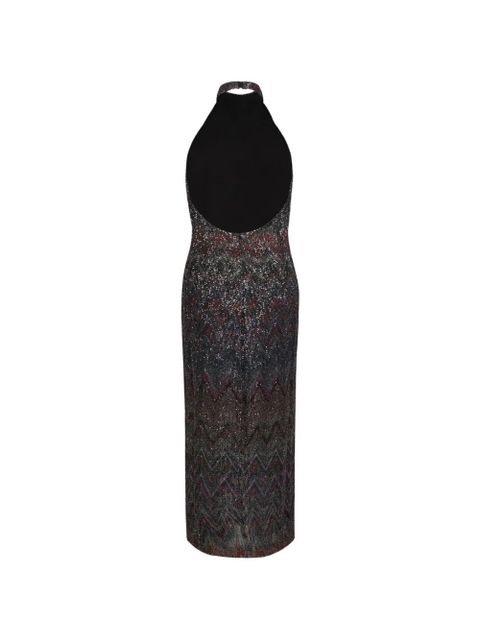 Missoni chevron-pattern halterneck maxi dress - Black - zdjęcie produktu nr 2