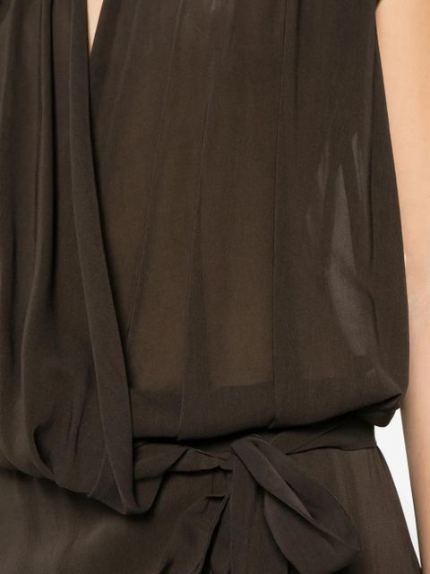 PINKO Ardola draped tie-fastening mini dress - Brown