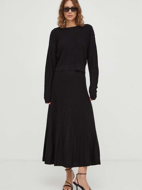 BA&SH sweter wełniany damski kolor czarny lekki