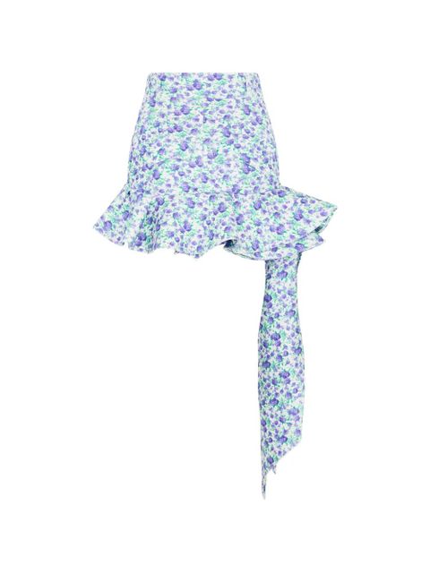 Rabanne Liberty mini ruffle print skirt - Green